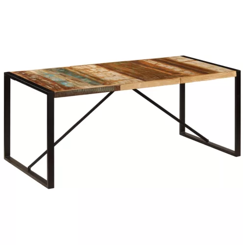 Tömör újrahasznosított fa étkezőasztal 180 x 90 x 75 cm