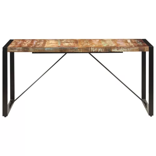 Tömör újrahasznosított fa étkezőasztal 160 x 80 x 75 cm