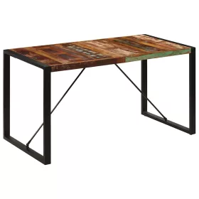   Tömör újrahasznosított fa étkezőasztal 140 x 70 x 75 cm