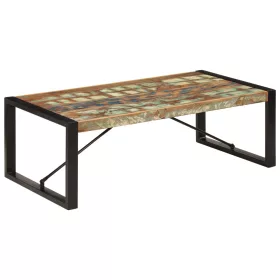   Tömör újrahasznosított fa dohányzóasztal 120 x 60 x 40 cm
