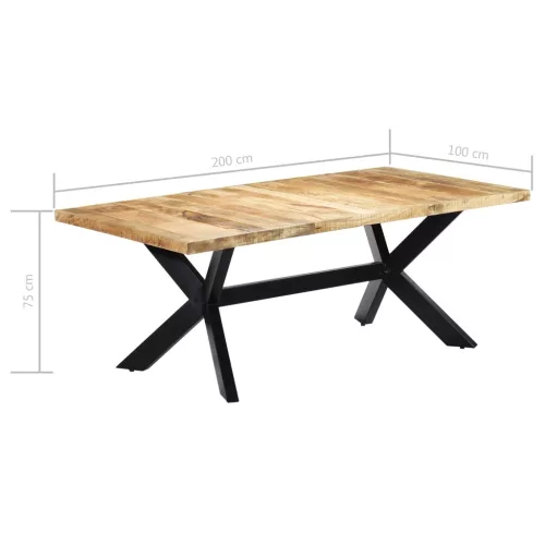 Tömör mangófa étkezőasztal 200 x 100 x 75 cm