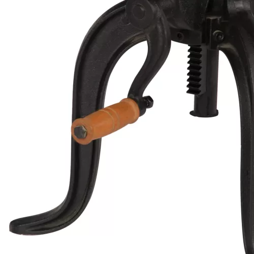 Tömör mangófa és öntöttvas kisasztal 45 x (45-62) cm