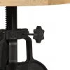 Tömör mangófa és öntöttvas kisasztal 45 x (45-62) cm