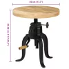 Tömör mangófa és öntöttvas kisasztal 45 x (45-62) cm