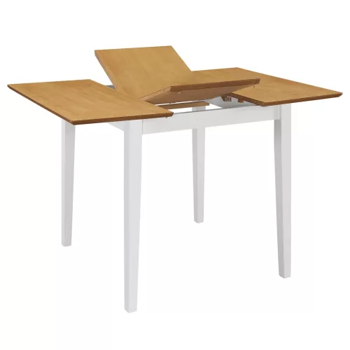 Fehér kihúzható MDF étkezőasztal (80-120)x80x74 cm