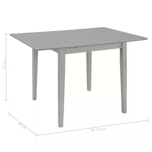Szürke kihúzható MDF étkezőasztal (80-120)x80x74 cm