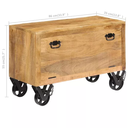 Tömör mangófa cipőszekrény 86 x 35 x 55 cm