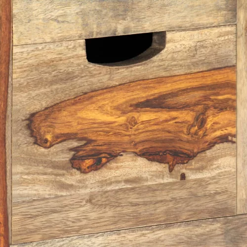Szürke tömör akácfából tálalószekrény 100x30x50 cm