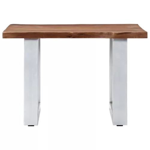 Tömör akácfa dohányzóasztal természetes szélekkel 60x60x40 cm