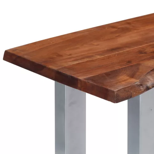Tömör akácfa és vas tálalóasztal 115 x 35 x 76 cm