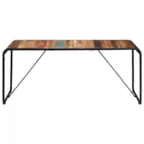 Tömör újrahasznosított fa étkezőasztal 180 x 90 x 76 cm