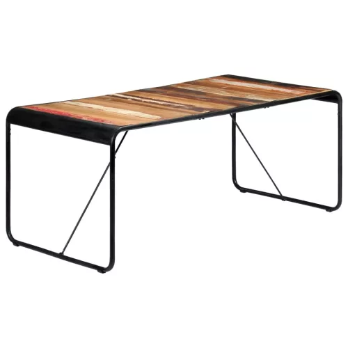 Tömör újrahasznosított fa étkezőasztal 180 x 90 x 76 cm
