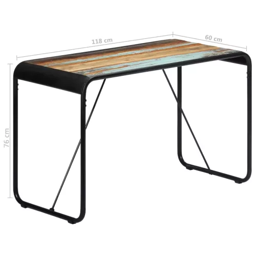 Tömör újrahasznosított fa étkezőasztal 118 x 60 x 76 cm