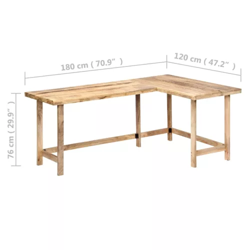 Tömör mangófa íróasztal 180 x 120 x 76 cm