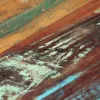 Tömör újrahasznosított fa és acél dohányzóasztal 120x50x30 cm