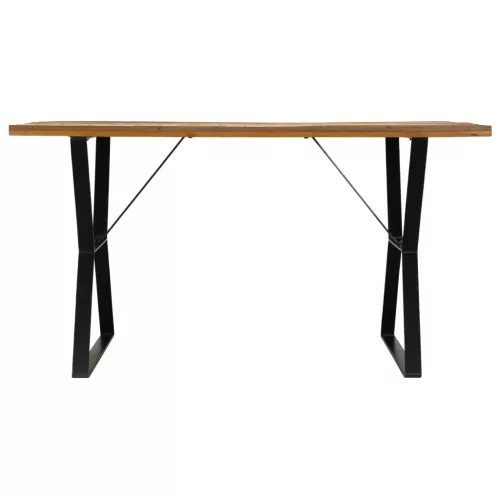 Tömör újrahasznosított fa étkezőasztal 140 x 80 x 76 cm