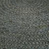 Kézzel készült olívazöld juta puff 45 x 30 cm