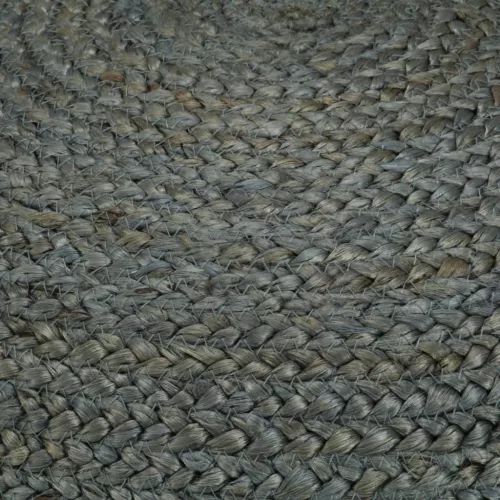 Kézzel készült olívazöld juta puff 45 x 30 cm