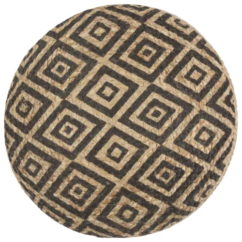 Kézzel készült fekete juta puff 45 x 30 cm