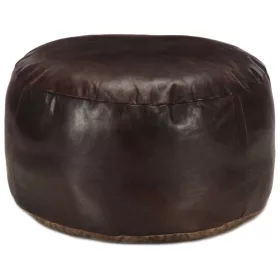 Sötétbarna valódi kecskebőr puff 60 x 30 cm
