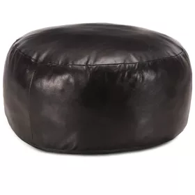Fekete valódi kecskebőr puff 60 x 30 cm