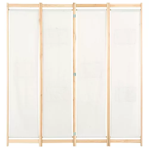 Krémszínű 4-paneles szövetparaván 160 x 170 x 4 cm