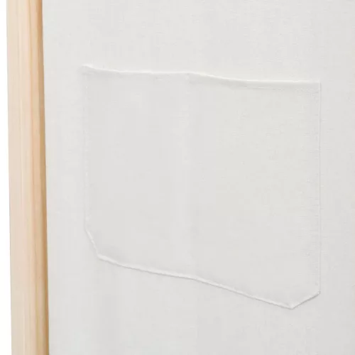 Krémszínű 6-paneles szövetparaván 240 x 170 x 4 cm