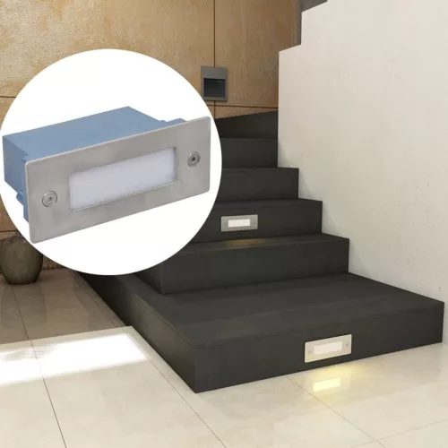 12 db süllyesztett LED lépcsőlámpa 44 x 111 x 56 mm