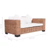 15 részes természetes rattan kanapészett