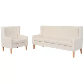2 részes krémfehér szövet ülőgarnitúra