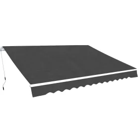   Kézi működtetésű összecsukható napellenző, antracit, 350 cm
