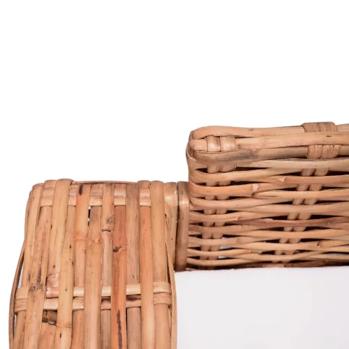 3-személyes természetes rattan kerti kanapé