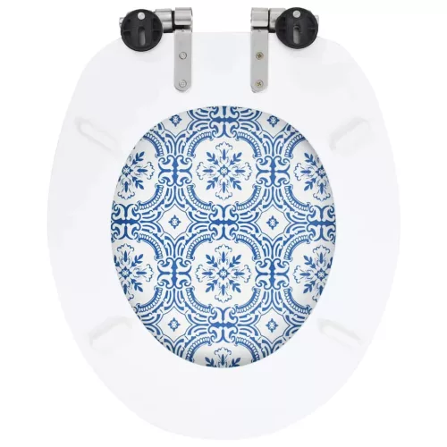 2 db porcelánmintás MDF WC-ülőke lassan csukódó fedéllel
