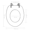 2 db porcelánmintás MDF WC-ülőke lassan csukódó fedéllel