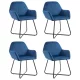 4 db kék bársony étkezőszék