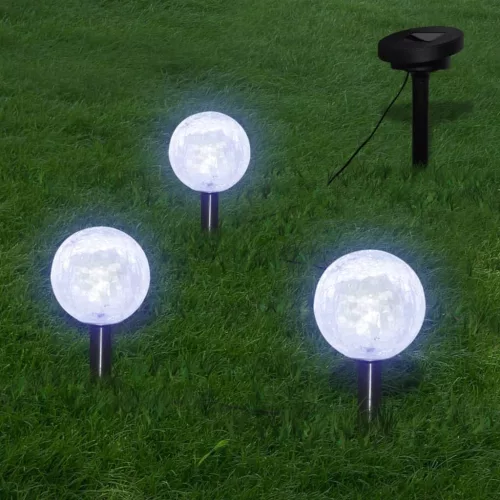 6 db LED kerti gömblámpa cövekkel és napelemmel