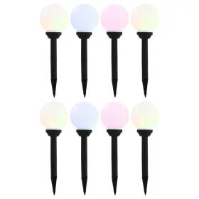 8 db napelemes kültéri LED gömblámpa 15 cm RGB