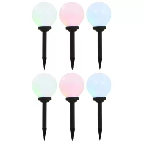6 db napelemes kültéri LED gömblámpa 20 cm RGB