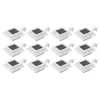 12 db fehér négyzet alakú kültéri napelemes LED lámpa 12 cm