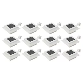   12 db fehér négyzet alakú kültéri napelemes LED lámpa 12 cm