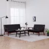 2 darabos fekete műbőr kanapészett