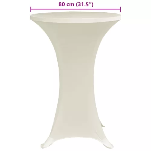 4 db krémszínű sztreccs asztalterítő bárasztalhoz Ø80 cm