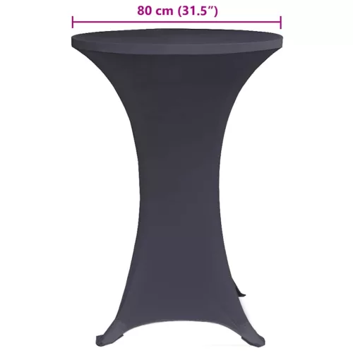 4 db antracitszürke sztreccs asztalterítő 80 cm