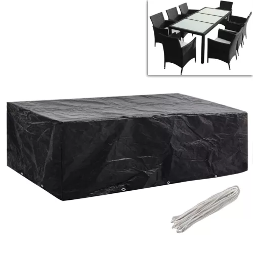 2 db 8 személyes polyrattan szett huzat 10 lyukkal 300 x 140 cm
