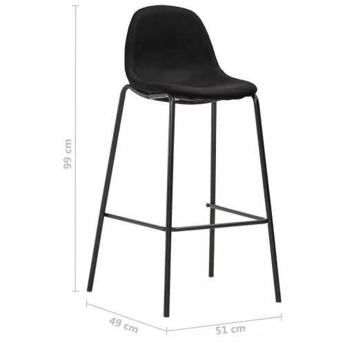 6 db fekete szövet bárszék