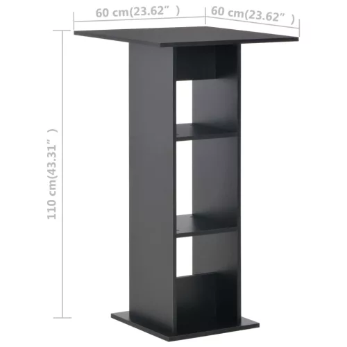 280206  Bar Table Black 60x60x110 cm