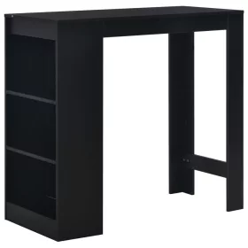 Fekete bárasztal polccal 110 x 50 x 103 cm