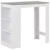Fehér bárasztal polccal 110 x 50 x 103 cm