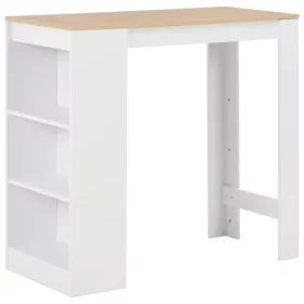 Fehér bárasztal polccal 110 x 50 x 103 cm