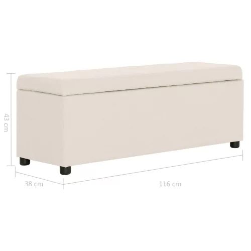 Krémszínű poliészter pad tárolórekesszel 116 cm